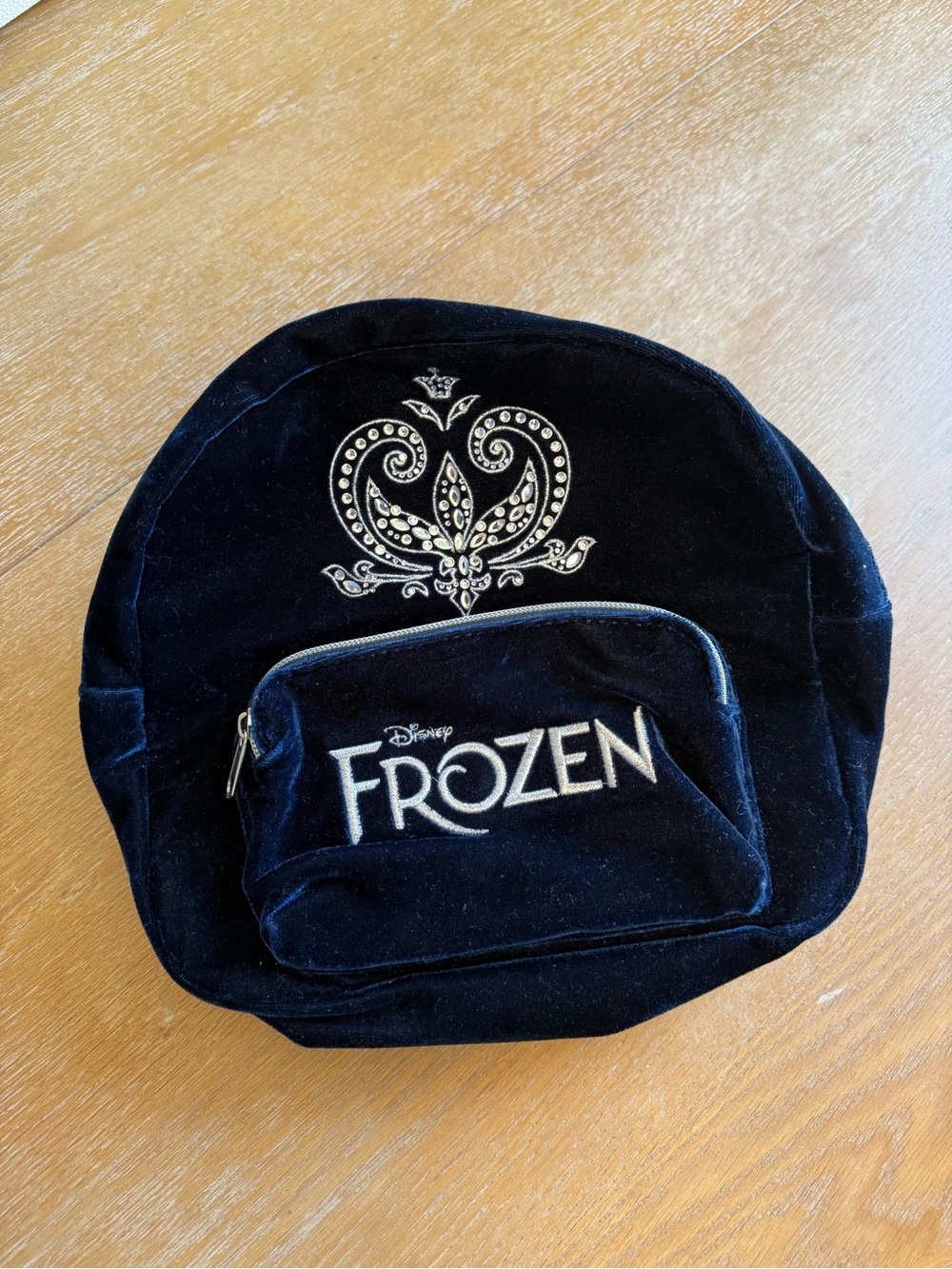 Disney Blue Velvet Frozen Mini Backpack with Embroidered Crest